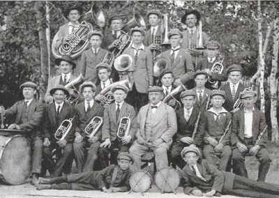 A Rozsnyói bányász fúvós zenekar, 1921, karmester Kubík László